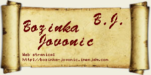 Božinka Jovonić vizit kartica